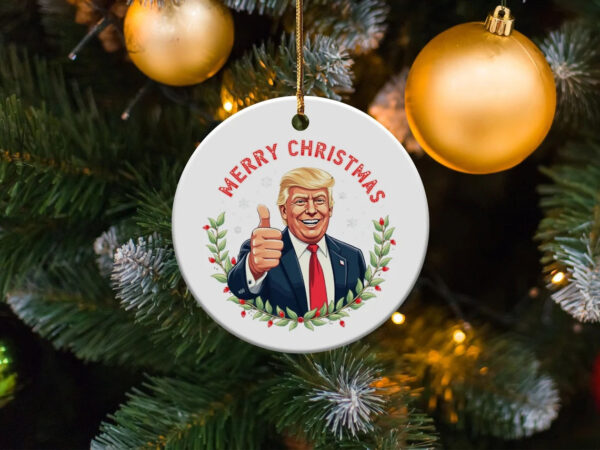 Trump 2024 Christmas Ornament, Merry Xmas Tree Decoration, Holiday Gift, Festive Home Decor, Trump Supporter Gift, Patriotic Christmas