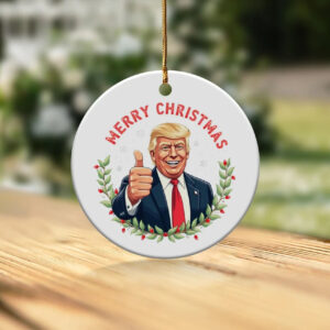 Trump 2024 Christmas Ornament, Merry Xmas Tree Decoration, Holiday Gift, Festive Home Decor, Trump Supporter Gift, Patriotic Christmas