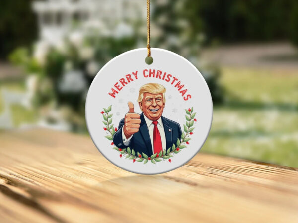 Trump 2024 Christmas Ornament, Merry Xmas Tree Decoration, Holiday Gift, Festive Home Decor, Trump Supporter Gift, Patriotic Christmas