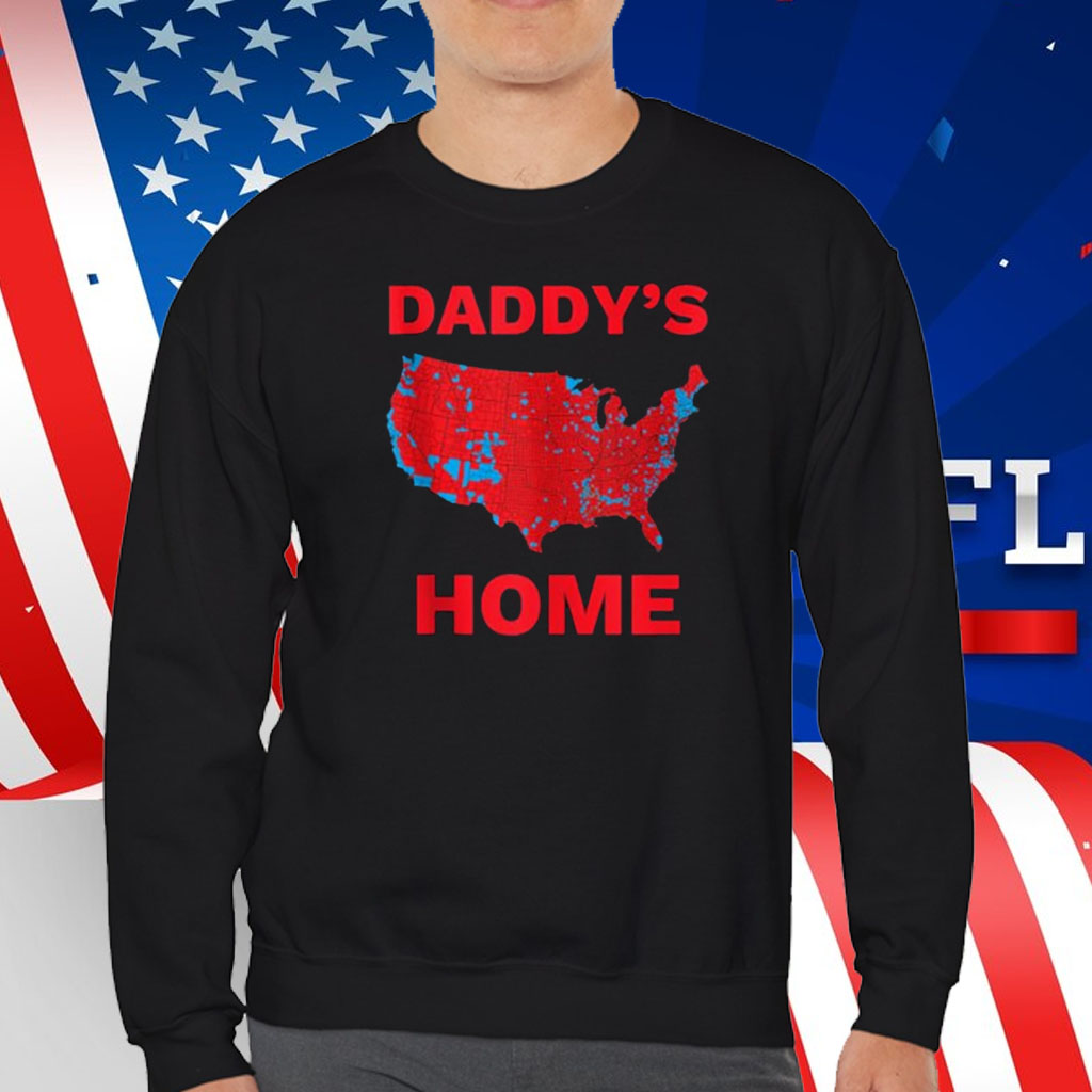 Trump 2024 Daddy's Home Trump Won 2024 Electoral College Map T-Shirt
