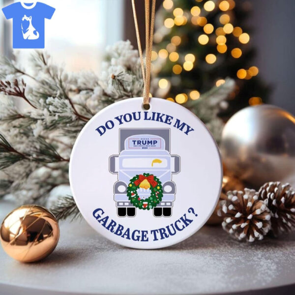 Trump 2024 Garbage Truck Supporters Garbage Christmas Ornament
