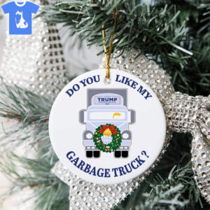 Trump 2024 Garbage Truck Supporters Garbage Christmas Ornament