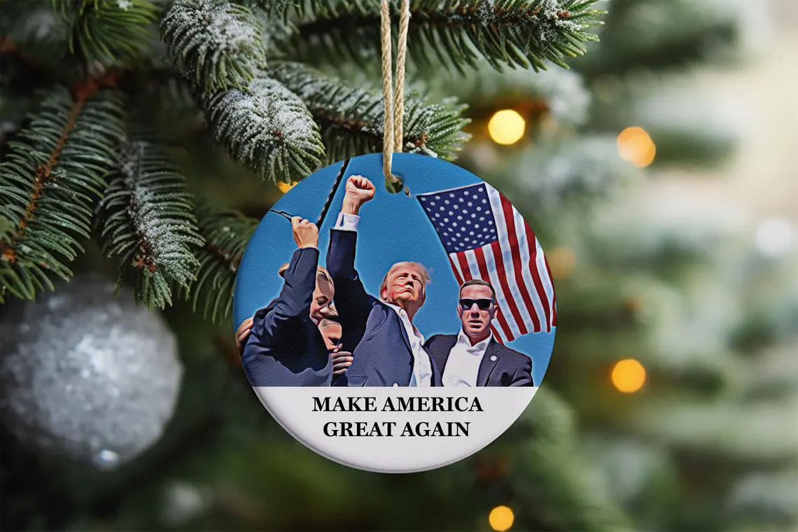 Trump 2024 Make America Great Again Digital Christmas Ornament