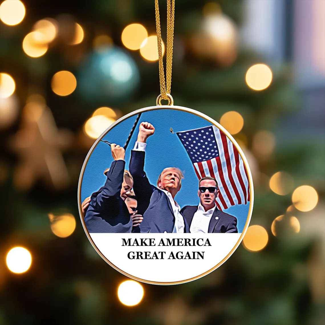 Trump 2024 Make America Great Again Digital Christmas Ornament