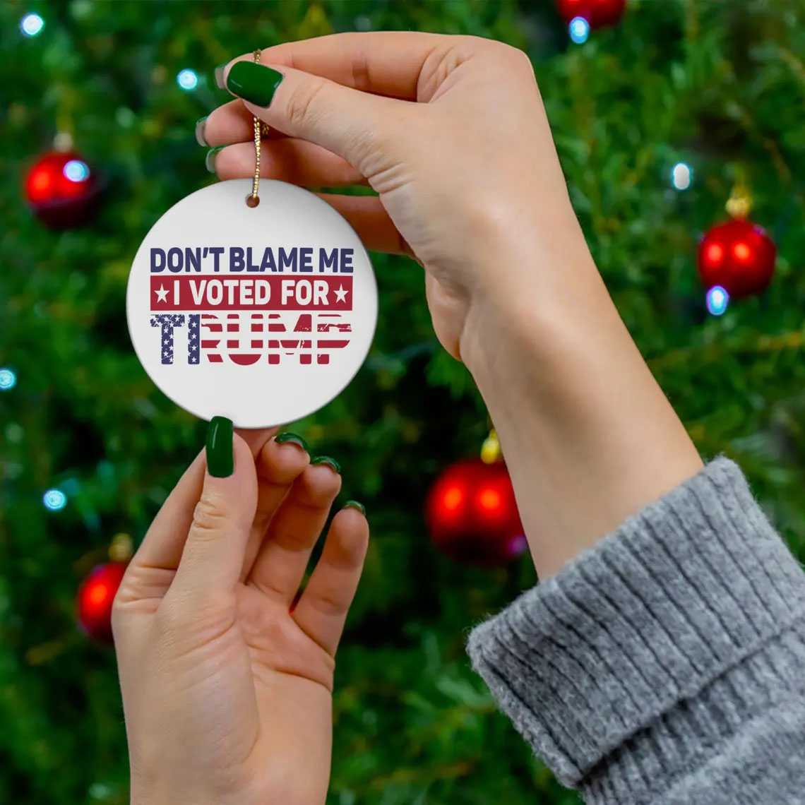 Trump 2024 Ornament, Republican Ornament, President Trump Supporter Gift, Patriotic Holiday Ornament