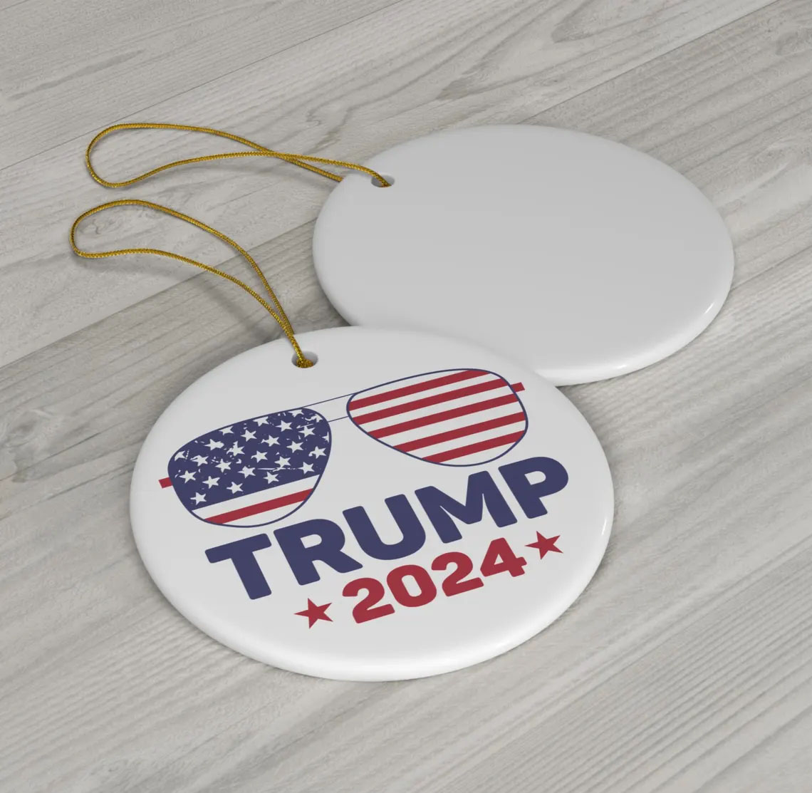 Trump 2024 Ornament, Republican Ornament, President Trump Supporter Gift, Patriotic Holiday Ornament, Make America Great Again