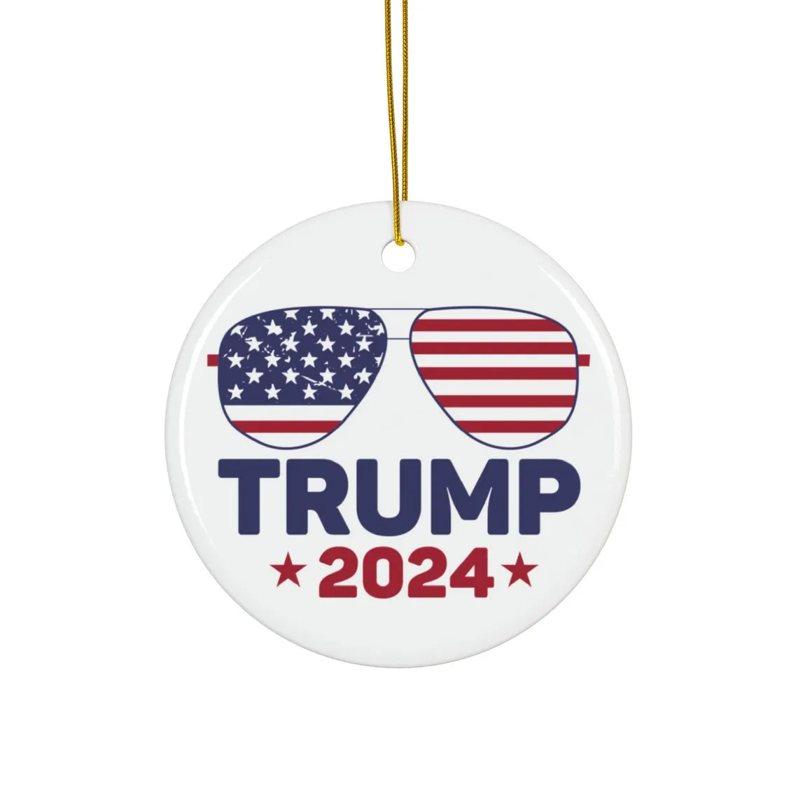 Trump 2024 Ornament, Republican Ornament, President Trump Supporter Gift, Patriotic Holiday Ornament, Make America Great Again