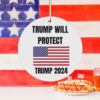 Trump 2024 Ornament Trump Will Protect Gift Ideas Election 2024 Gifts Xmas Round Car Hanging Ornament
