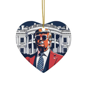 Trump 2024 Red Suit White House Keepsak Ceramic Ornament
