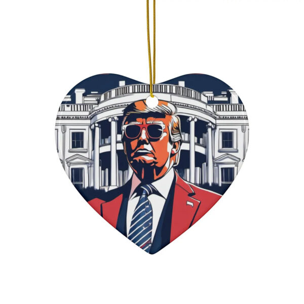 Trump 2024 Red Suit White House Keepsak Ceramic Ornament