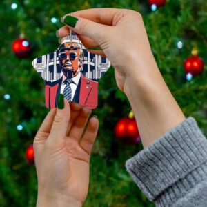 Trump 2024 Red Suit White House Keepsak Ceramic Ornament