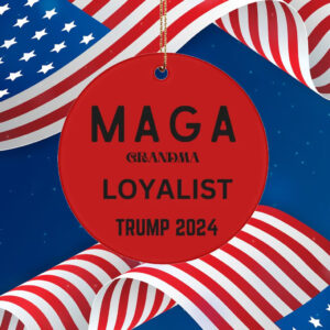 Trump 2024 ornament, maga grandma loyalist
