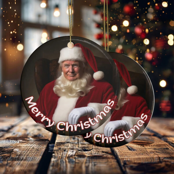 Trump Christmas Ornament Ceramic Gift for Family Christmas present idea Donald Trump Santa MAGA President