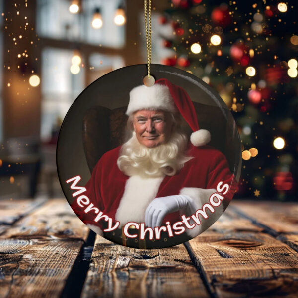 Trump Christmas Ornament Ceramic Gift for Family Christmas present idea Donald Trump Santa MAGA President