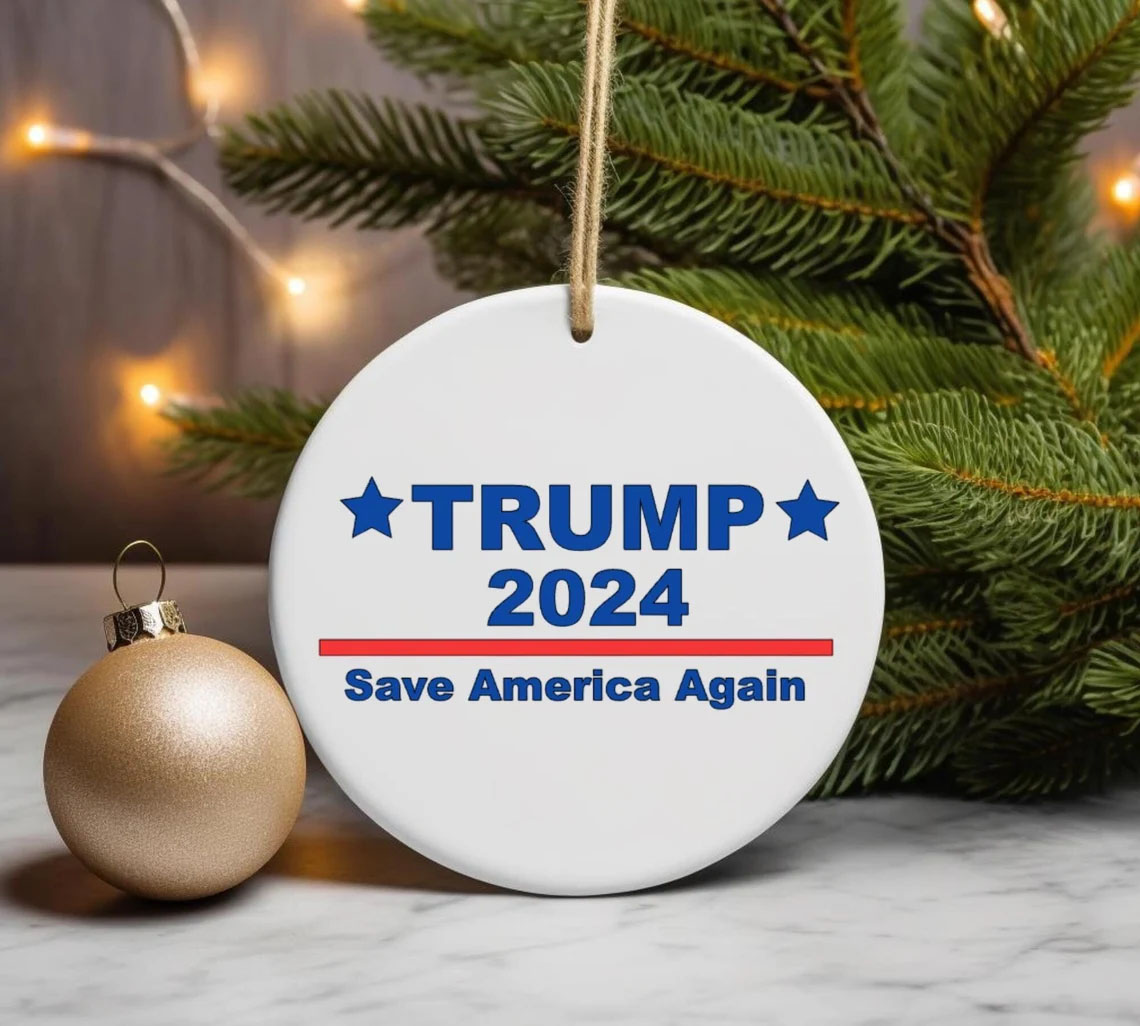 Trump Christmas Ornament, Trump 2024 Election, MAGA Ornament, Republican Xmas Tree Decor, Donald Trump, Patriotic Gifts, Republican Gifts