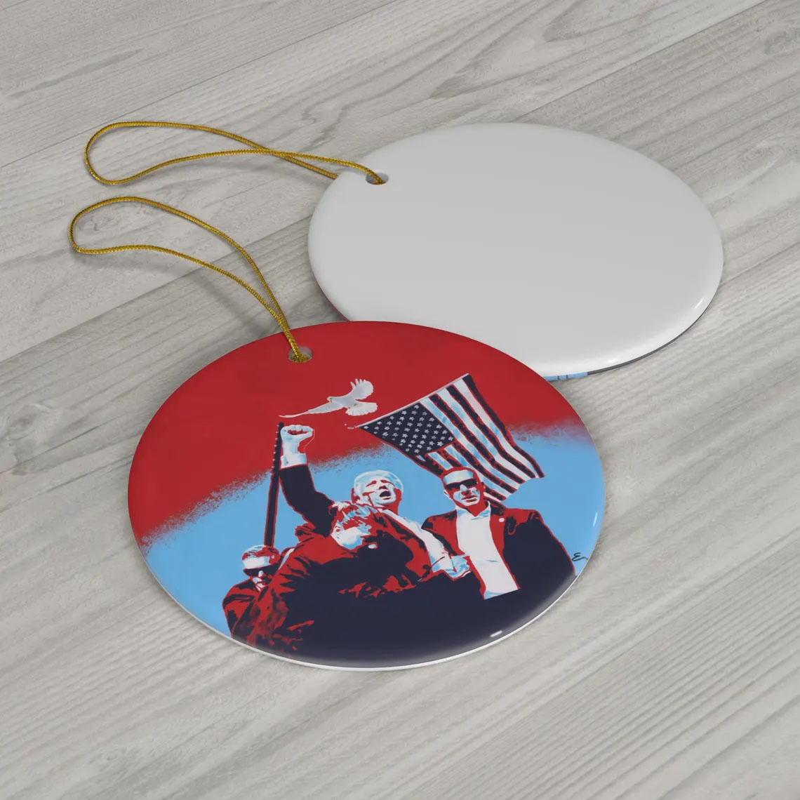 Trump FIGHT Ceramic Ornament