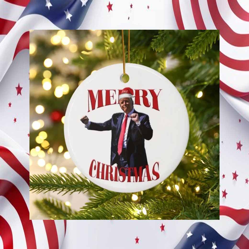 Trump Funny Merry Christmas Ornament