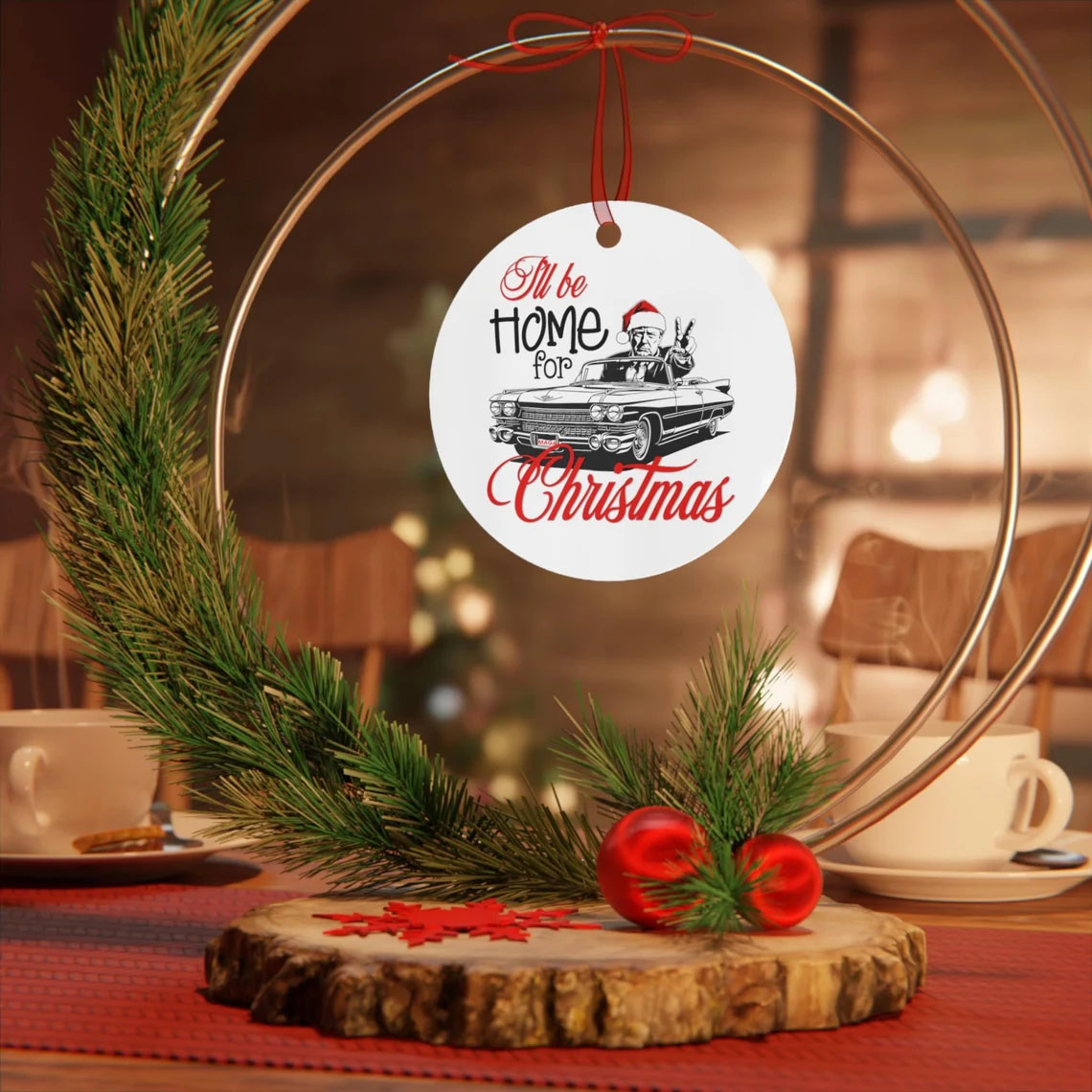 Trump I'll Be Home for Christmas Ornament