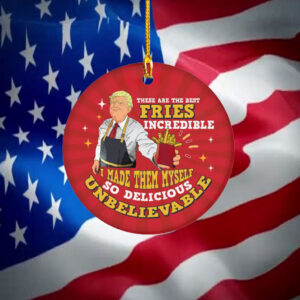 Trump MacDonald Christmas Ornament - Trump Making Fries