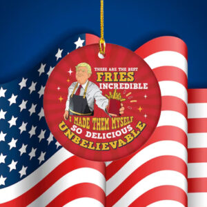 Trump MacDonald Christmas Ornament - Trump Making Fries