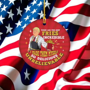 Trump MacDonald Christmas Ornament - Trump Making Fries