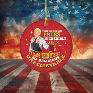Trump MacDonald Christmas Ornament - Trump Making Fries