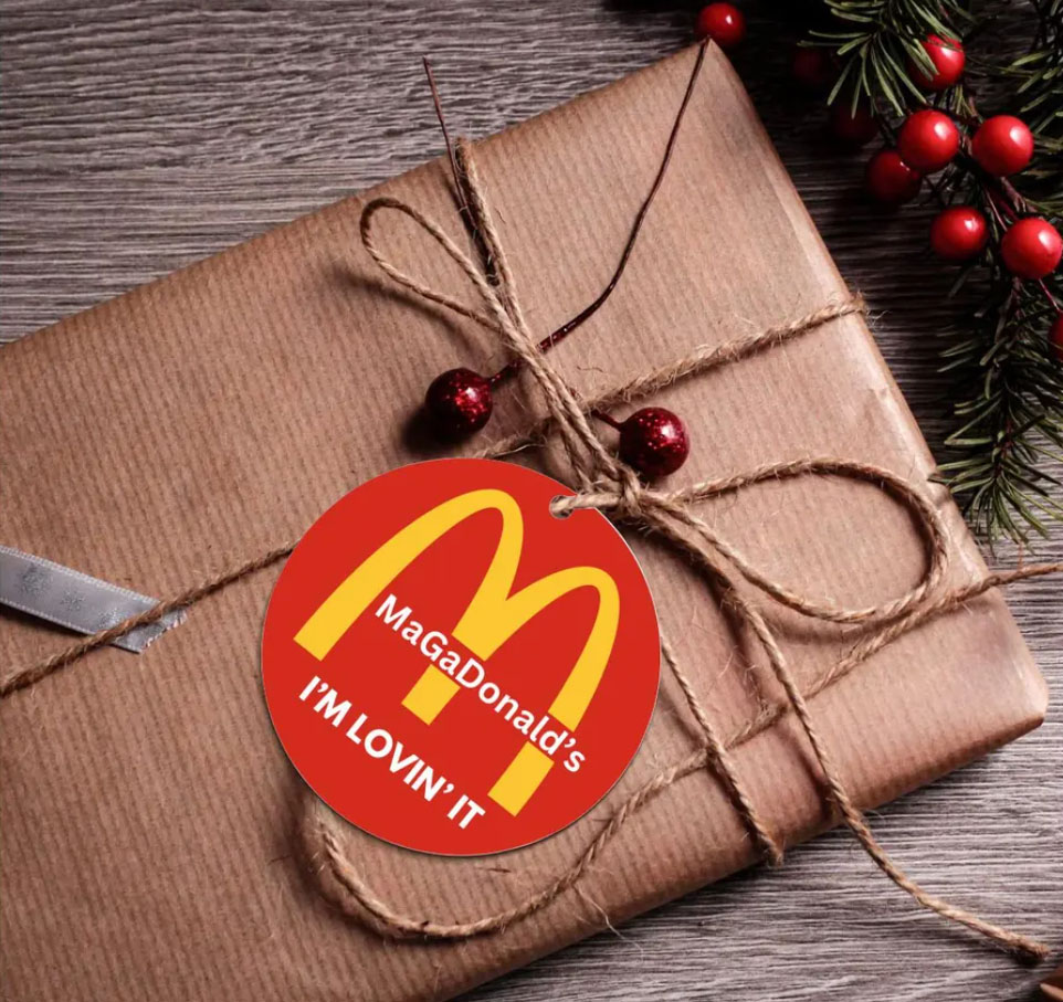 Trump McDonalds 2024 Ornaments