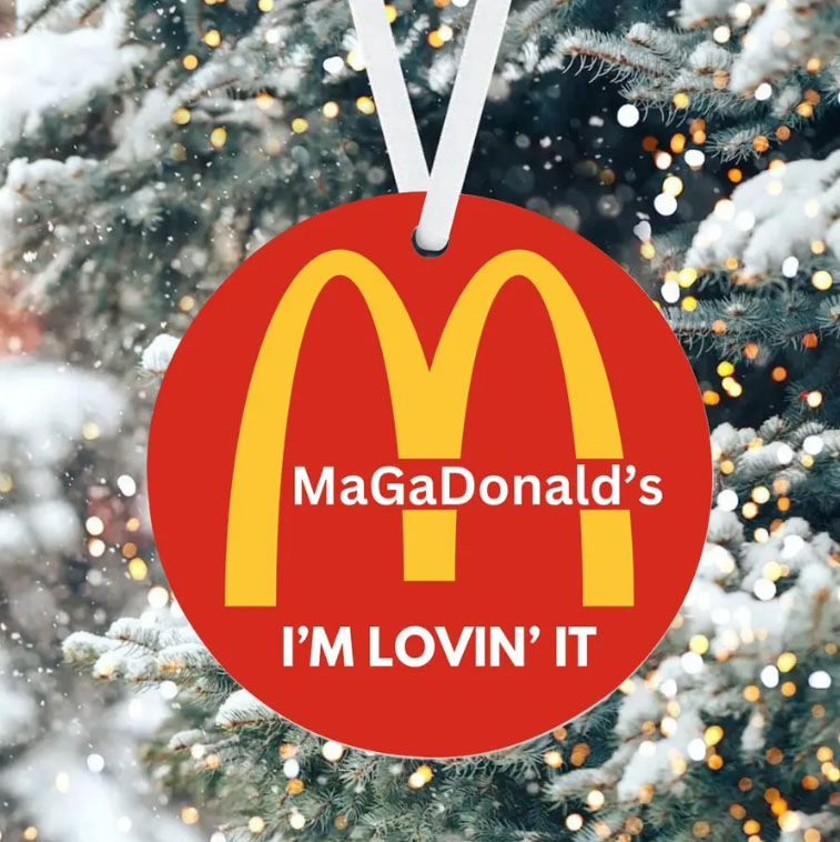Trump McDonalds 2024 Ornaments