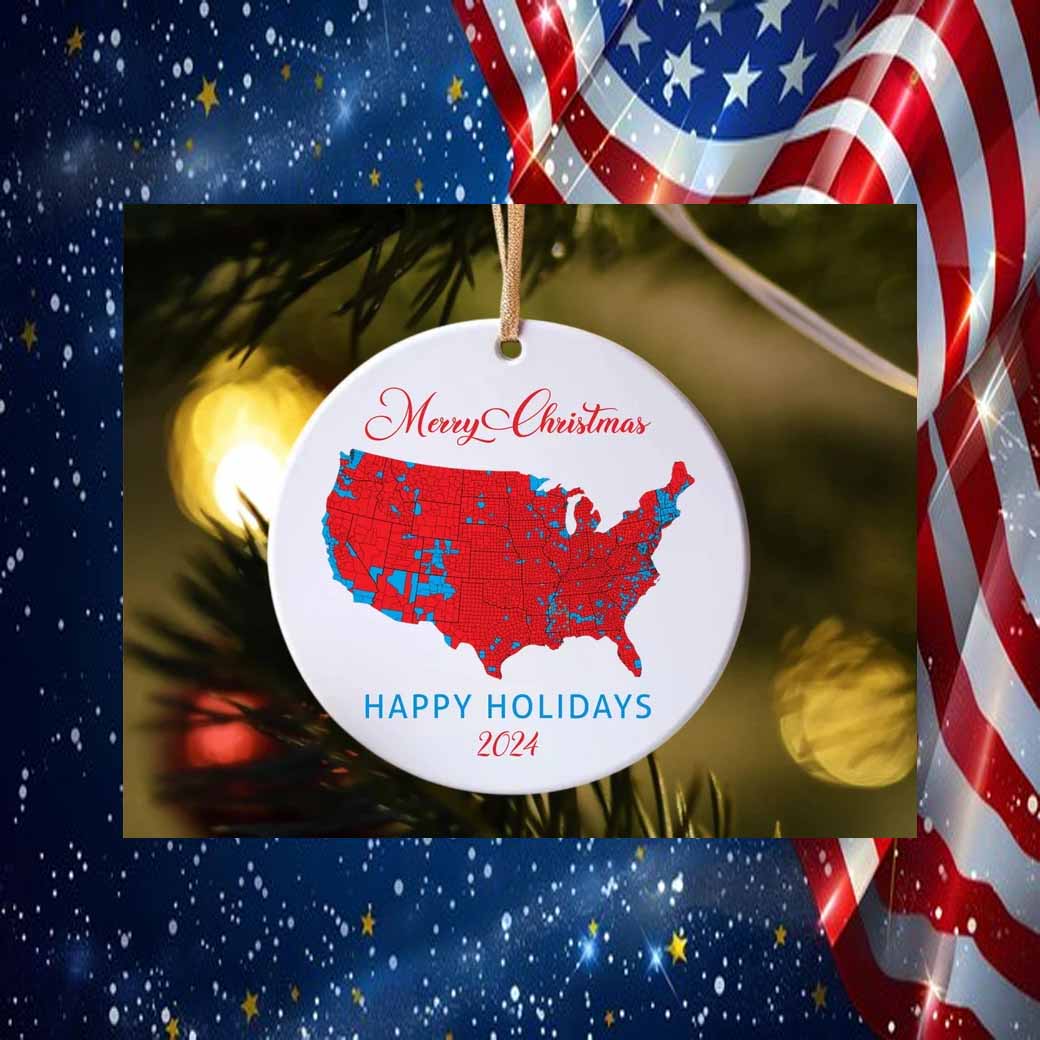 Trump Merry Christmas Happy Holidays 2024 Ornament