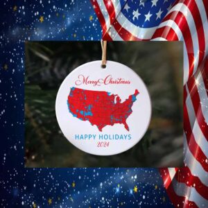 Trump Merry Christmas Happy Holidays 2024 Ornament