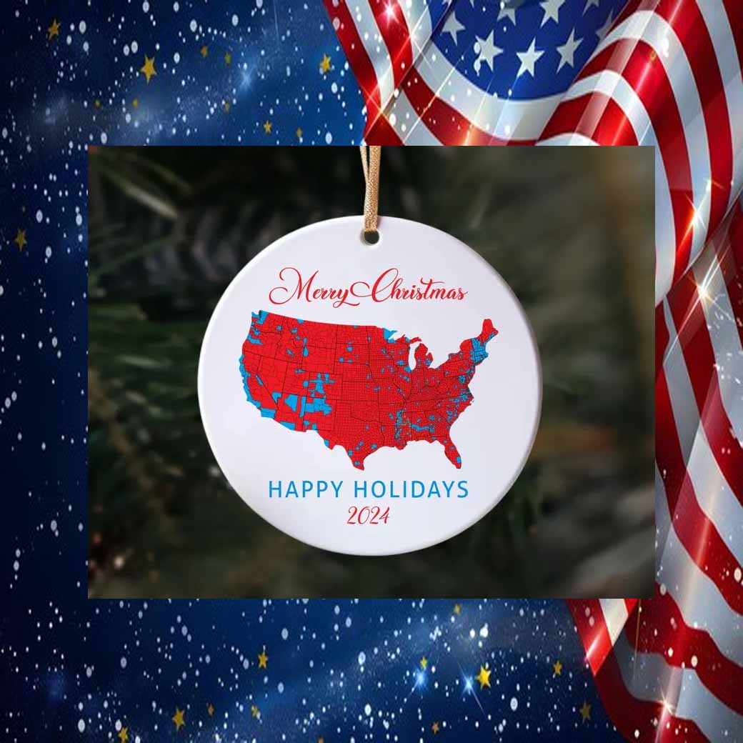 Trump Merry Christmas Happy Holidays 2024 Ornament