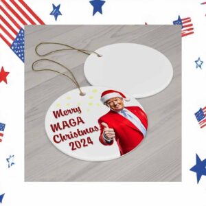 Trump Merry MAGA Christmas Ornament