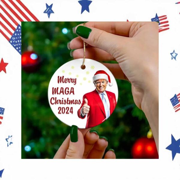 Trump Merry MAGA Christmas Ornament