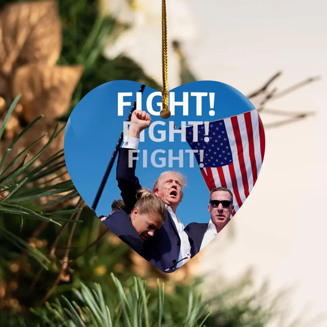 Trump Ornament,Trump Failed Attempt Ornament, Christmas trump Ornament Trump Fist, Christmas Gift