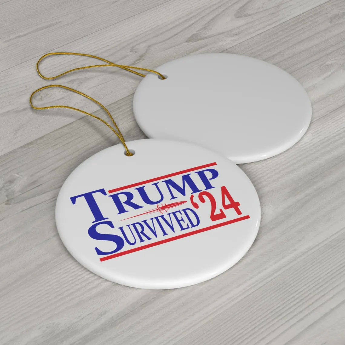 Trump Survived 24 Ornament