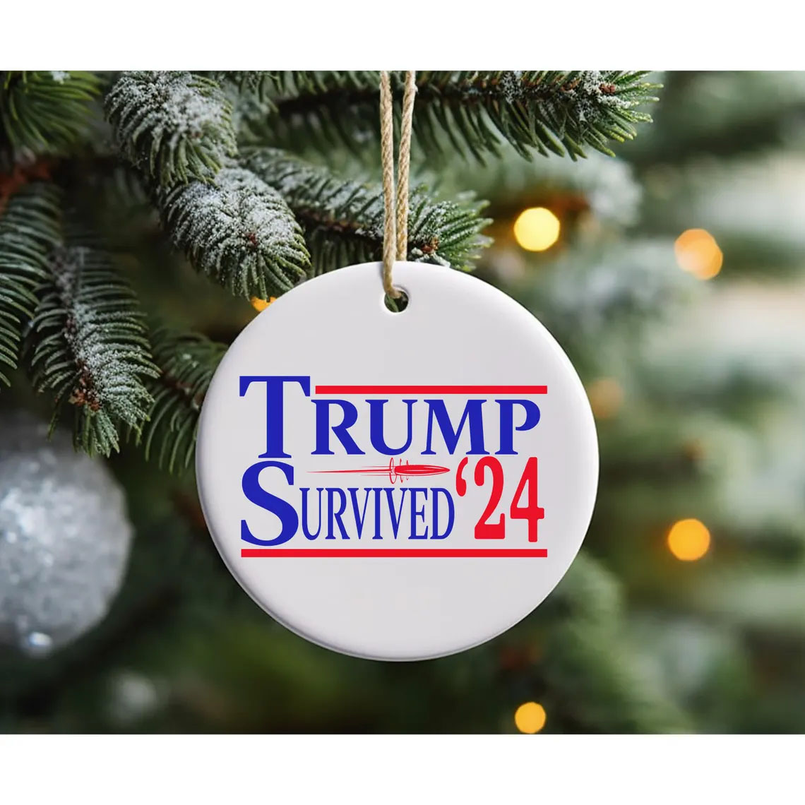 Trump Survived 24 Ornament