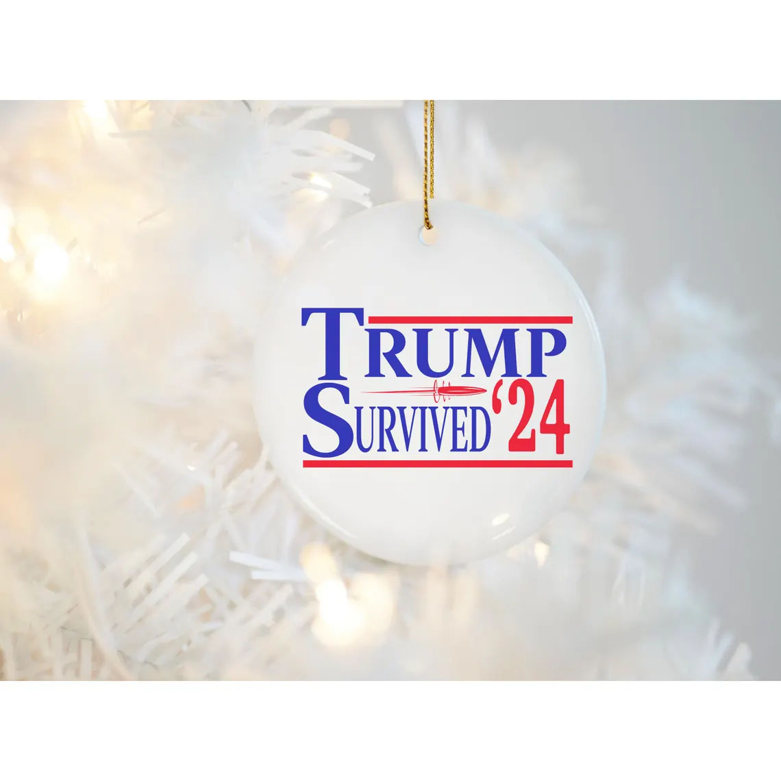Trump Survived 24 Ornament