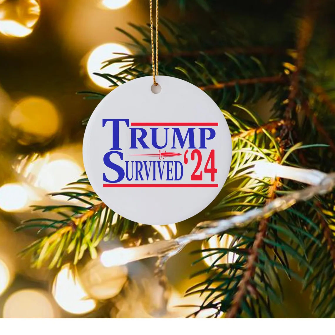 Trump Survived 24 Ornament
