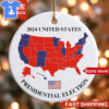 Trump Us Presidential Election 2024 Map Red Wave Ornament