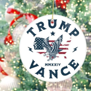 Trump Vance 2024 Christmas Ornament Ceramic