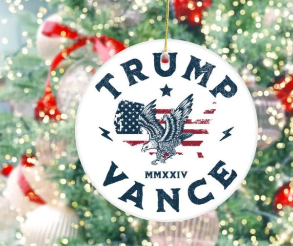 Trump Vance 2024 Christmas Ornament Ceramic