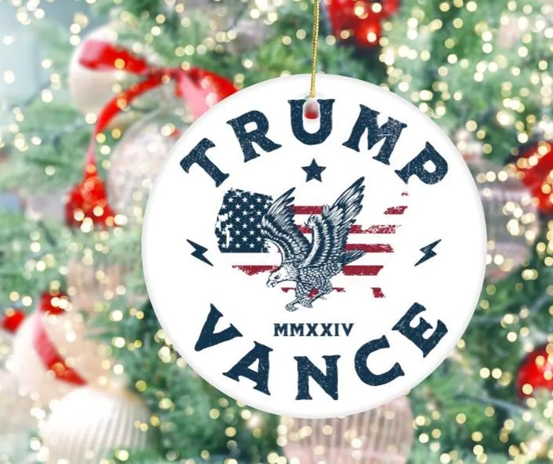 Trump Vance 2024 Christmas Ornament Ceramic