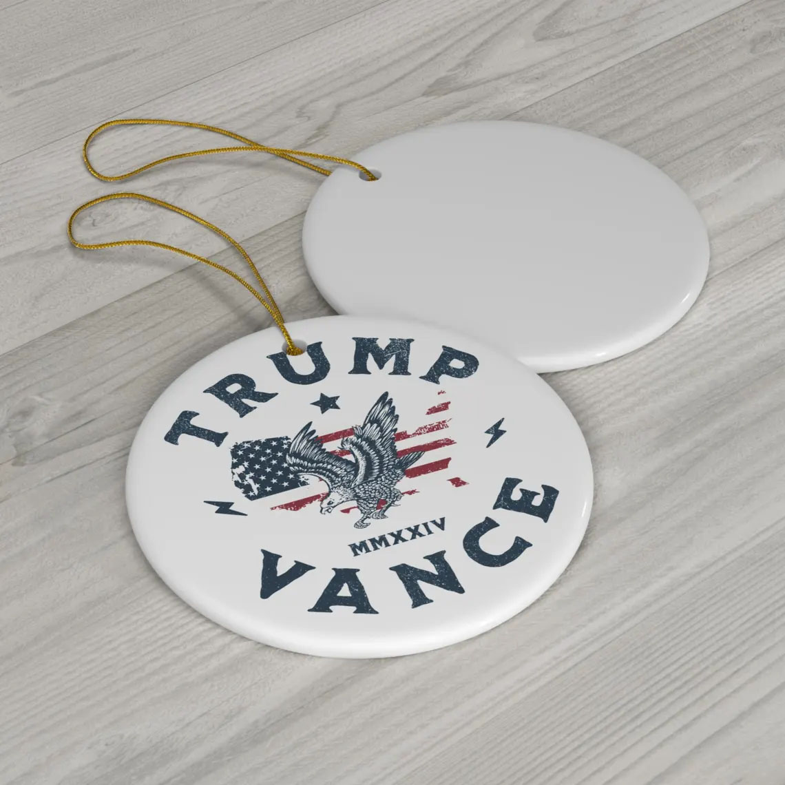 Trump Vance 2024 Christmas Ornament Ceramic