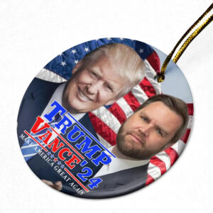 Trump Vance 2024, MAGA Republican Christmas Ceramic Ornament