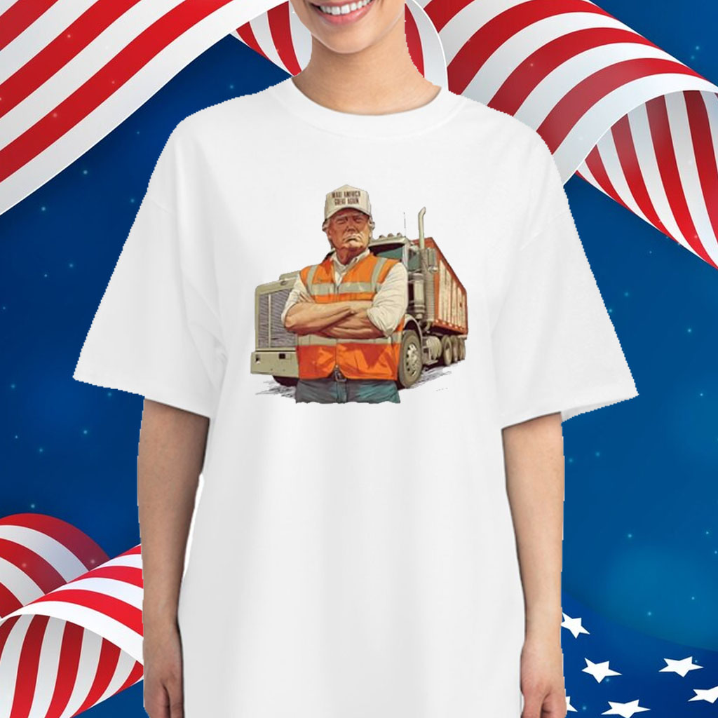 Trump With Garbage Truck, Humorous Trump Christmas Shirt