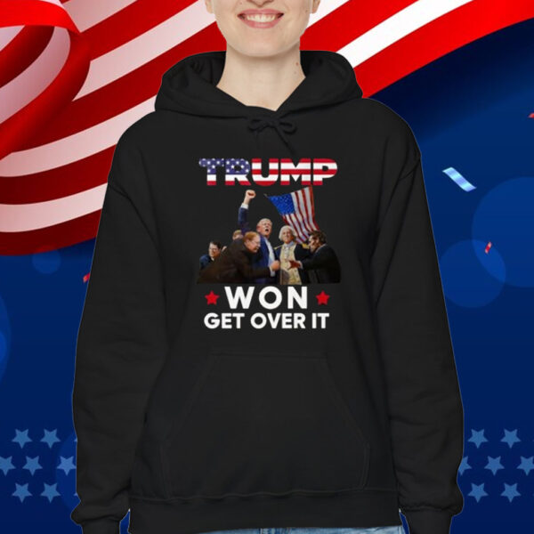 Trump Won Get Over It Funny USA Presidents US Flag Shirt
