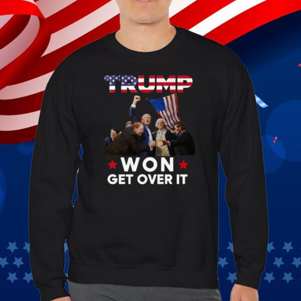 Trump Won Get Over It Funny USA Presidents US Flag Shirt