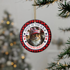 Trump ornament MAGA Cat Ceramic Christmas Ornament