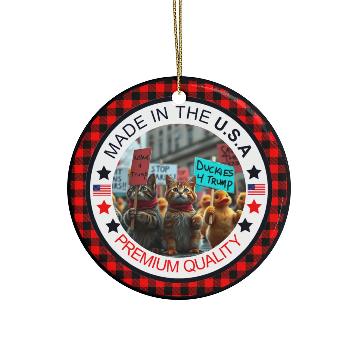 Trump ornament MAGA pets Ceramic Christmas Ornament