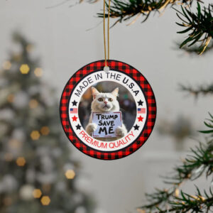 Trump ornament save the MAGA Cats Ceramic Christmas Ornament